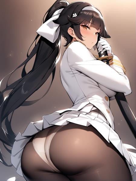 takao_\(azur_lane\),long hair, military_uniform,white_gloves, white_skirt, pantyhose, takao_\(azur_lane\),long hair,black serafuku,black skirt,pantyhose, takao_\(azur_lane\),long hair,race_queen, bare_shoulders, elbow_gloves,cleavage cutout, bodysuit, takao_\(azur_lane\),long hair,white_swimsuit, takao_\(azur_lane\),hair flower, chinese clothes, smile,white legwear,garter_straps,bridal_gauntlets,side-tie,