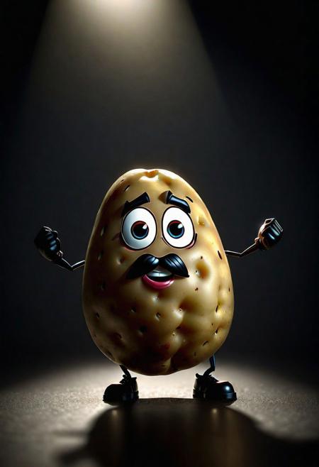 <lora:SDXL_Superhero:1> potato, dynamic pose, moody lighting