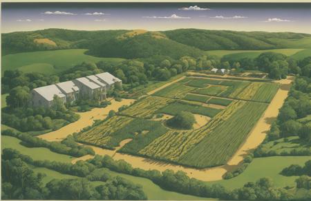 style of Roger Dean, arboretum ,farm ,ranch ,field ,plot ,hacienda ,