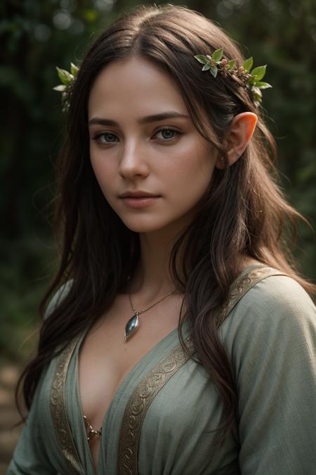 (detailed face, detailed eyes, clear skin, clear eyes), lotr, fantasy, elf, female, full body, looking at viewer, portrait, photography, detailed skin, realistic, photo-realistic, 8k, highly detailed, full length frame, High detail RAW color art, piercing, diffused soft lighting, shallow depth of field, sharp focus, hyperrealism, cinematic lighting