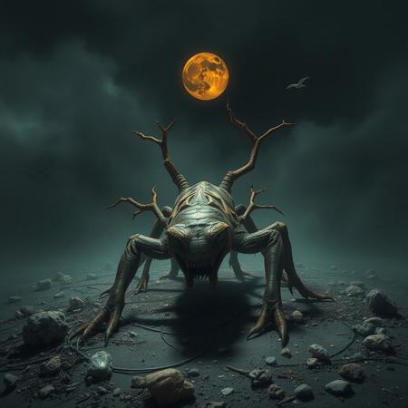 Despondence incarnate. The creature crawls from nothingness into reality