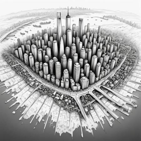 Istanbul City, City Skyline Landscape, Monochromatic Color Palette, Smooth Texture, Stencil Style, Aerial Perspective ,T shirt design <lora:TShirtDesignRedmondV2-Tshirtdesign-TshirtDesignAF:1> <lora:ColoringBookRedmond-ColoringBook-ColoringBookAF:1> Coloring Book, ColoringBookAF