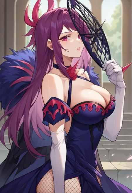 defivy, large breasts, hair ornament, halterneck, purple dress, cleavage, fishnet thighhighs, spikes, feather trim, choker, white elbow gloves casIvy, long hair, veil, black headwear, dress, waist ribbon, long sleeves, cleavage, jewelry, choker, necklace sumivy, long hair, large breasts, sun hat, hat flower, long skirt, navel, cleavage, jewelry, one-piece swimsuit, bracelet rndIvy, long hair, large breasts