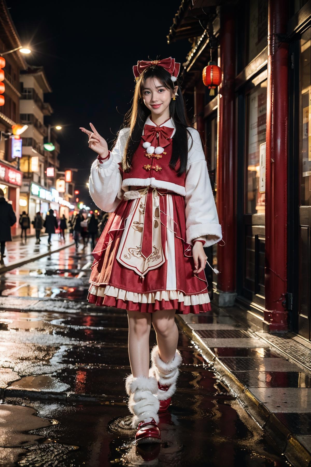 [Realistic] Chinese new year style dress | 农历新年风裙子（新中式/中式Lo裙） image by cyberAngel_