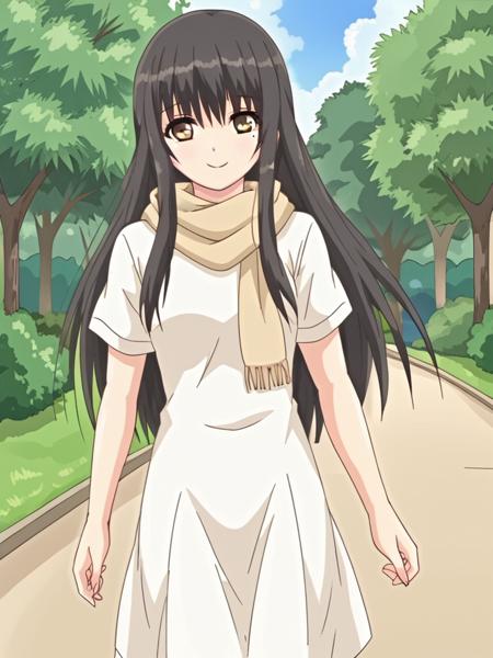 kurahashifrifre, long hair, black hair, brown eyes, mole under eye, school uniform