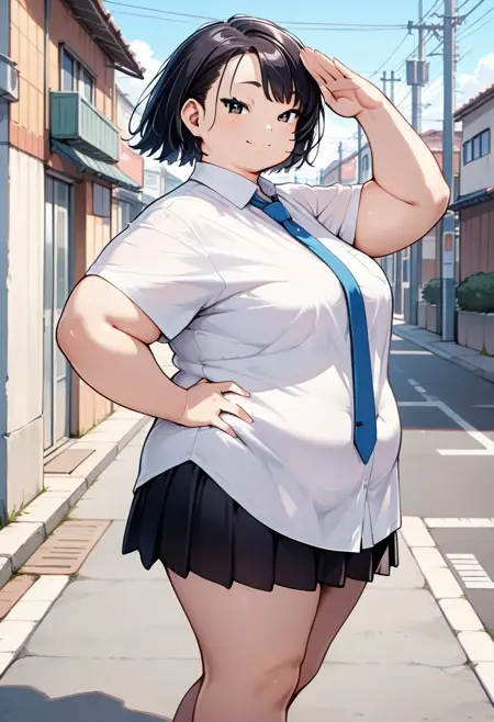 Plump girl - 馬場之助(わんぱく) wang-pac - PonyXL + Illustrious