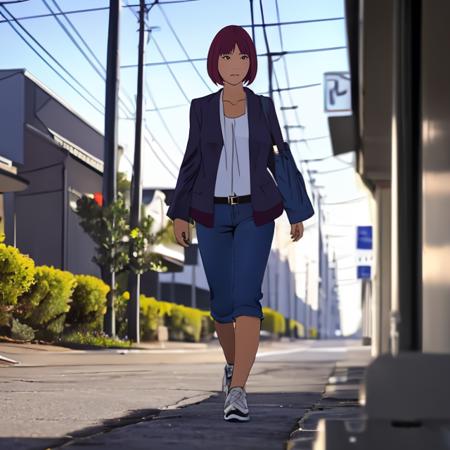 (high quality), 1girl, walking, (depth of field), <lora:Sawaato_Art_Style:0.8>