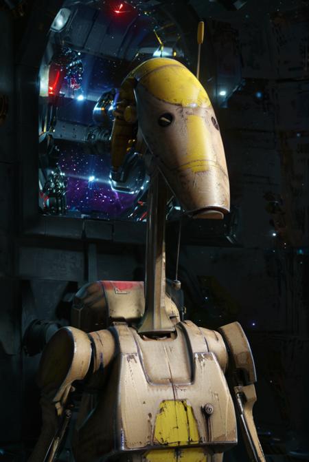 B1 droid holding gun