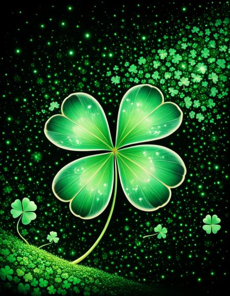 <lora:ShamrockWorldXL:0.8>ShamrockWorld,clover, four-leaf clover, light particles,
Cartoon,humorous,
sfw,masterpiece, highest quality, amazing quality, very beautiful, ultra HD, 8K, huge file size, SFW, general,
, creative, sharp edges, detailed textures, atmospheric lighting, amazing visuals,
absurd,
, very beautiful, volumetric lighting, UHD, SFW,<lora:aidmaImageUpgraderSDXL-v0.3:0.8> aidmaImageUpgrader,cinematic photo,
 Surrealistic concept, tropical butterflies, trippy elements, very detailed and realistic depictions, Ukiyo-e style, very detailed backgrounds, intricate patterns, doodles, very detailed illustrations full of surrealistic elements, black and white, surreal, incorporating subjects that interact with the surrounding environment, dynamic and lively feeling, delicate lines, diverse textures to create visually appealing patterns within the piece.