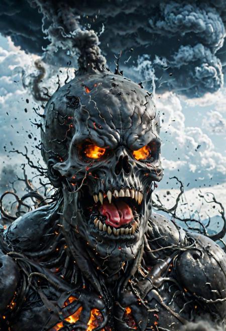 According to the rules, in such cases, it was supposed to become a black impenetrable cloud, fill the entire space with itself, catch up with DEVIL SPAWN horror and look at him with an ominous luminous look from nowhere and from everywhere, which Bomchi immediately did.  Feeling of fear, feeling of horror,rich colors, ultra clear image, more realistic, high resolution photos, 8K HD wallpapershigh quality, intricate details,  ultra detailed, ,depth of field, 8k resolution trending on Artstation Unreal Engine 5, Epic,detailed background, <lora:xl_more_art-full_v1:1.2>  <lora:JuggerCineXL2:0.8> , Cinematic,  <lora:EnvyActionShotXL01:0.8> action shot
