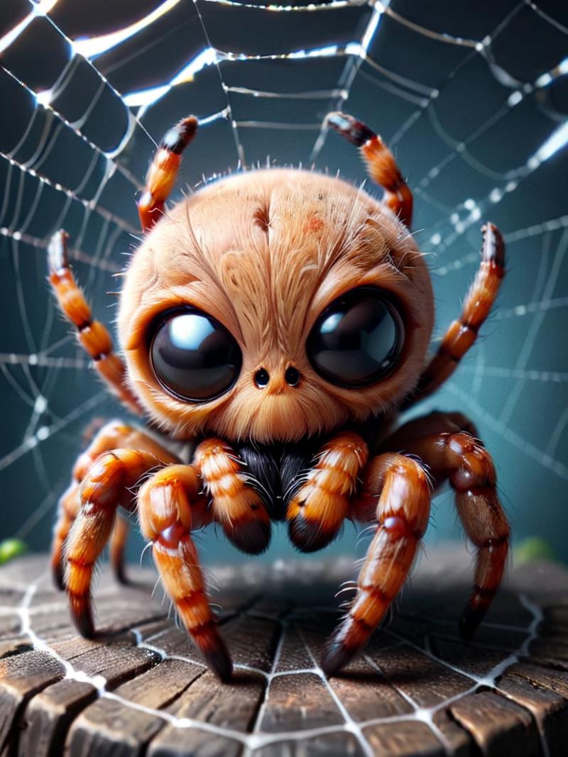 Spider with big eyes on a web.