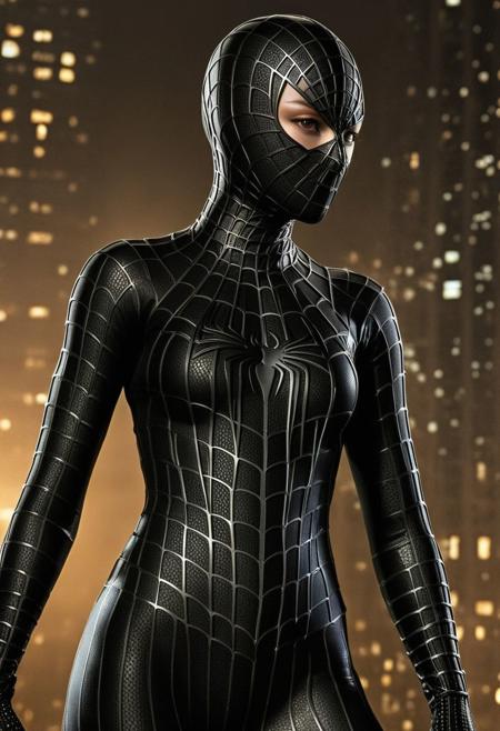 score_9, score_8_up, score_7_up, best quality, realistic, masterpiece, beautiful detail, hyperrealistic, ((1girl, woman body)), amazing detailed full body portrait of a beautiful girl, wearing a realistic and highly detailed black raimi spider-man suit with mask, ((muscular girl)), professional model of korean girl wears ultra - detailed black raimi spider - man suit, ultra - detailed and grained black raimi spiderman suit, suit covered entire body and hand, black spiderman gloves, wet, (strong pose), (full body), (dirty skin), close up, octane render, highly detailed, volumetric, dramatic lighting, (highest quality:1.1), (HDR:1.3), (top quality, best quality), realistic, high definition,