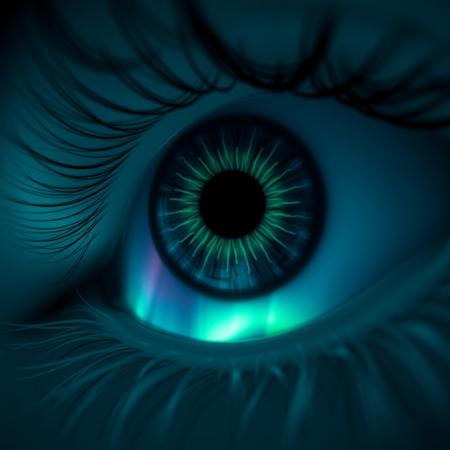 The northern lights, inside the eye of a god
