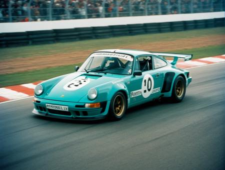 <lora:RSF8MM-sdxl-justosious:0.65>, rsf8mmsdxlv1, super 8 of a porsche race car racing in track, focus on car, motion blur, dramatic lighting, teal colors, cinematic, halation, film grain, grain, kodak, film, bokeh