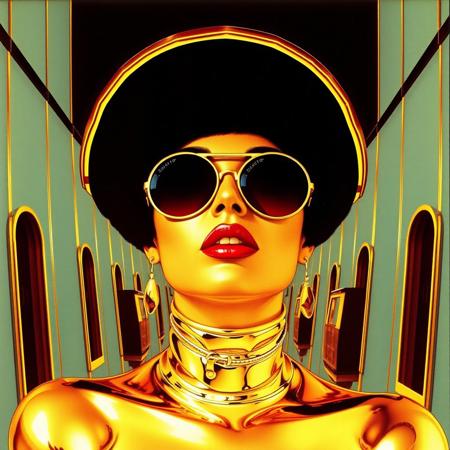 avant-garde , gold and chrome, 1970s, lofi