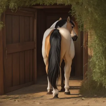 horse stand rear