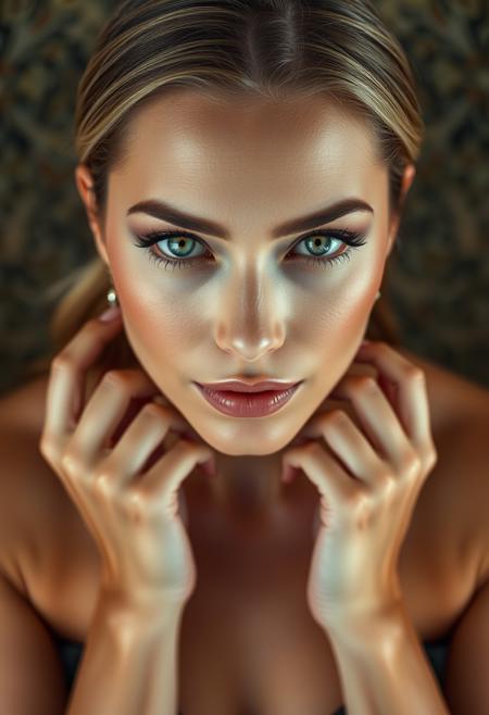 Top-down view, Elegant, Graceful, Radiant, Stunning, Poised, Glamorous, Refined, Chic, Sophisticated, Beautiful, Feminine, Classic, Dazzling, Sleek, Timeless, Enchanting, Stylish, Lovely, Luxurious, Exquisite, Pores, Subtle skin, Authentic Skin, natural detailed skin, portrait,