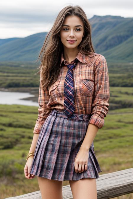 woman, beautiful face, cute, realistic, detailed, scenic view, noon, full body shot
<lora:DETAIL_SLIDER_BY_STABLE_YOGI:1>
<lora:Plaid School Dress By Stable Yogi:1> orange Plaid shirt, skirt, necktie