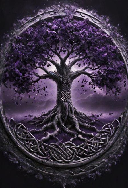the celtic tree of life, black and dark violet, FastNegativeV2, ral-dissolve,