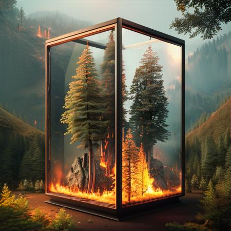 photorealistic forest fire, forest, octane render, very detailed, kc16-5000