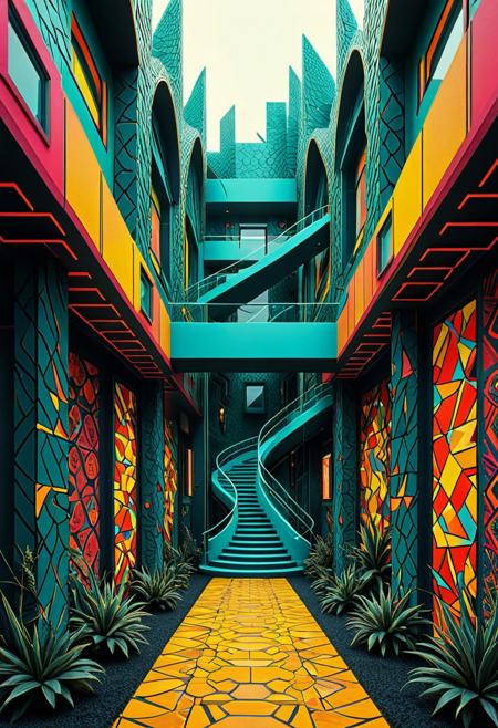 graphic novel aesthetics, expressive linework, surreal installations, bold contrasts, intricate textures, dynamic compositions, conceptual storytelling, abstract forms, vibrant yet moody palettes, contemporary surrealism, dreamlike atmosphere, mixed-media fusion, symbolic depth, avant-garde structures