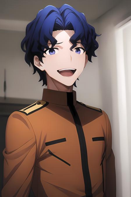 (masterpiece, best quality:1.2), highres, 1boy, solo, male focus, smile, open mouth, 
ShinjiM_V1, blue hair, short hair, wavy hair, blue eyes, purple eyes,
homurahara academy school uniform,
upper body, looking at viewer,
<lora:add_detail_CyberAlchemist:0.4>, <lora:GoodHands-beta2:0.8>, <lora:ShinjiM_V1:0.9>