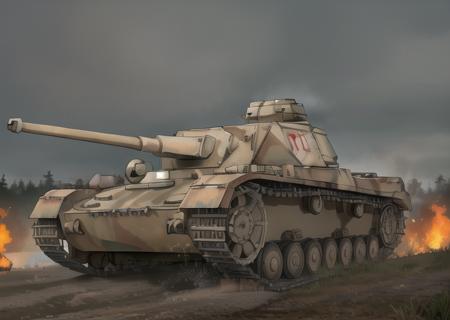 8k_wallpaper,photo,realistic,real,best quality,highly detailed,masterpiece,ultra-detailed,illustration,wallpaper,incredibly_absurdres,extremely detailed,1908,dark,fog, rain,wind, A photo of a pzkpfw4 tank firing a gun while advancing in muddy terrain, raising a cloud of dust,tank use a 75mm KwK 40 L/42 gun, soldier,Dugouts,Shrapnel,Entrenchments, Swampy,forest,explosion ,fire,fire smoke explosion broken tank in background,   <lora:pzkpfw4_v2:0.8>, (pzkfw), tank ((short)) single barrel, 1 barrel