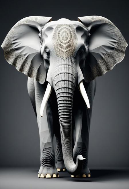 ((((An elephant made in Fractal Geometry Style))))