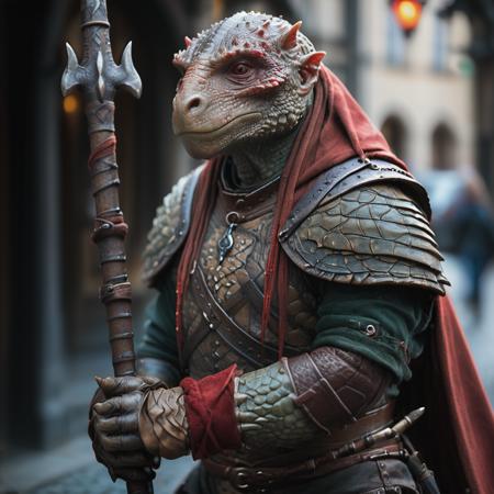 highly detailed analog photo of lizard folk,
solo, gloves, gauntlets, holding polearm, horns, red cape, blurry, blurry background, realistic:1.3, medieval tavern

masterpiece, best quality, 8k,
motion blur, intricate details, depth of field,

(analogue photography:1.1),
(shadow play:1.4),
(natural light:1.4),




