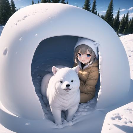 in snow igloo