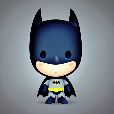 cartoon portrait of Batman in (jmawx:1.5) style, cute chibi, simple gradient background, full character, smile   <lora:Jerrod_Maruyama_Style_XL_V4.2-000011:0.9>