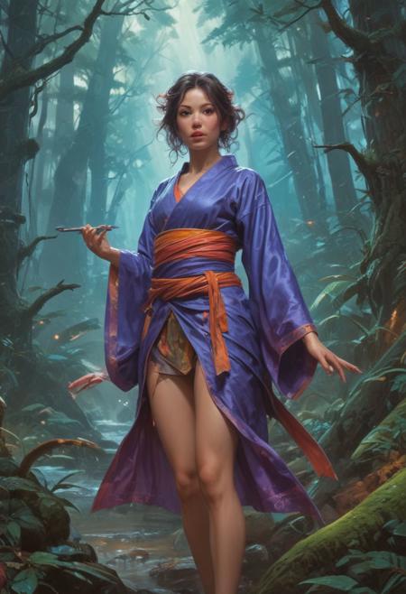 japanese nihonga painting about In the unpublished and breathtaking image (far beyond the unseeable) by john berkey, the essence of the Master's artistry shines through with remarkable clarity. As your eyes wander across the canvas, you'll encounter a harmonious fusion of elements that defy convention and ignite the imagination. It is a visual symphony that stands as a testament to Berkey's boundless creativity. Vibrant and sublime colors dominate the image, bursting forth with a luminosity that captivates the viewer., d&d, fantasy, highly detailed, digital painting, artstation, sharp focus, fantasy art, character art, illustration, 8k, art by artgerm and greg rutkowski