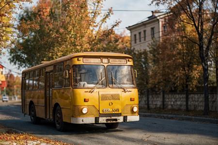 photo RAW,(gel40bo,(autumn:1.3)(old Russia:1.2) landscape,yellow orange bus on road in wooden village,sunrays,(bokeh:1.3) <lora:gelios40bokeh_v2:0.5> <lora:liaz677:0.75>, dusty atmospheric haze, high quality textures of materials, volumetric textures, coating textures, metal textures, (natural colors, correct white balance, color correction, dehaze,clarity)), masterpiece, award winning photography, natural light, perfect composition, high detail, hyper realistic,lens flare,Timeless Elegance, Classic Tones, Refined Lighting, depth of field,sharp focus, dark theme <lora:lowra_v10:0.06>