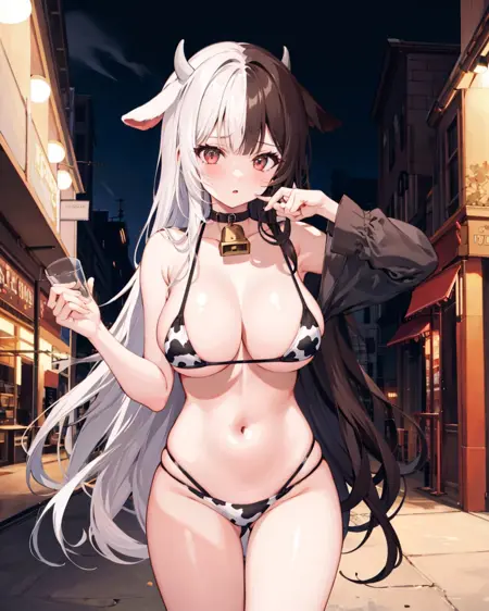 Split-Color Hair (Black & White) / Yin-Yang Hairstyle 阴阳染