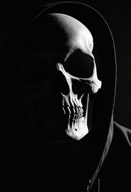 cinematic, black and white, portrait, of highly detailed, sensual, vision of Death itself, noise, noisy, detailed, high quality, cinematic lighting, contrast, dynamic shadows, atmospheric,