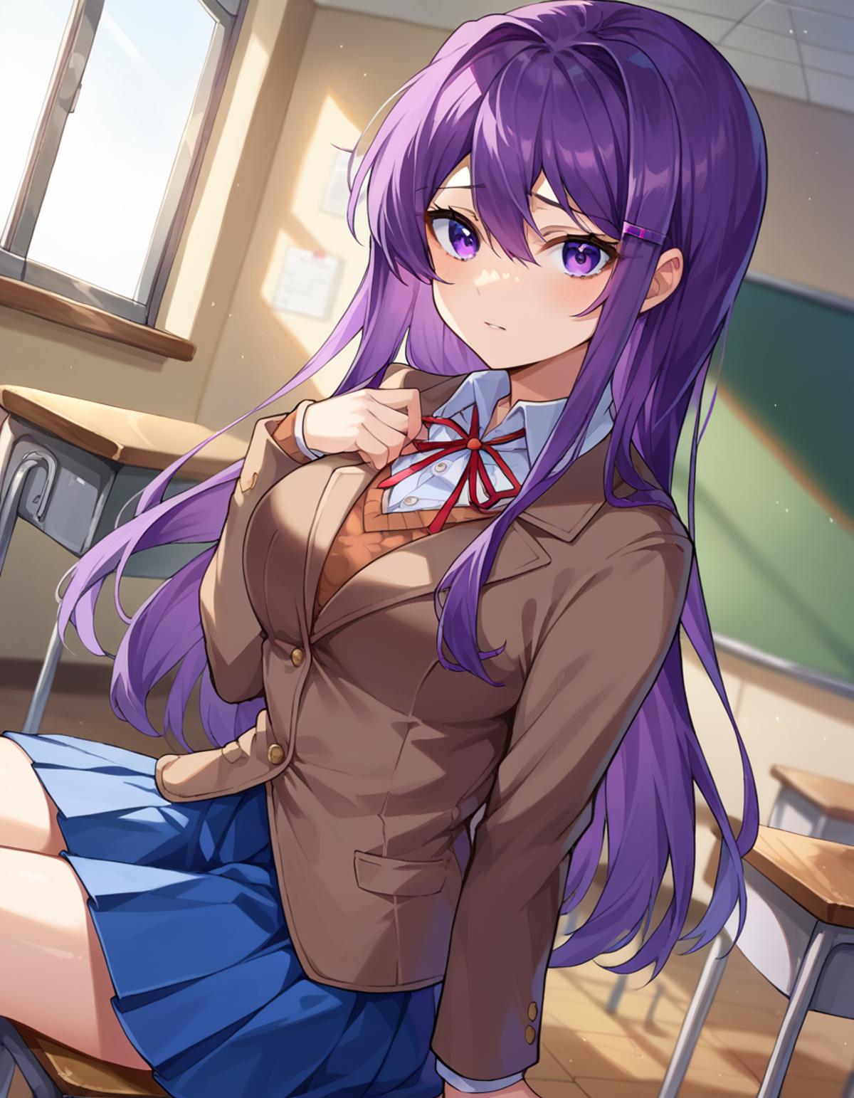 Yuri - Doki Doki Literature Club - booru | Stable Diffusion LoRA | Civitai