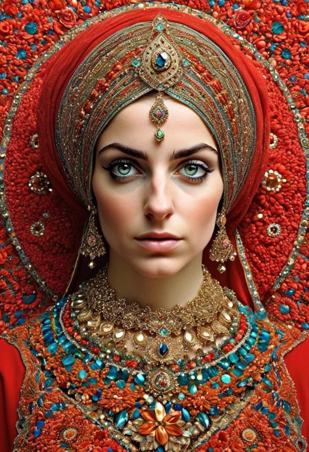 Persian color palette , Persian art, Persian girl, Persian, Iranian, Iran,photography in the style of detailed hyperrealism ,cinematic composition, dramatic light,fantasy,creature,kazumasa nagai,Tim Walker,Patricia Piccinini,dramatic lighting, clear details,expressive,hyper detailed,intricate,poster,artstation,polaroid<lora:xl_more_art-full_v1:0.3> <lora:add-detail-xl:1>