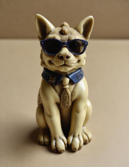  photo,anthro FOODOG male,netsuke, hipster wearing ironic glasses