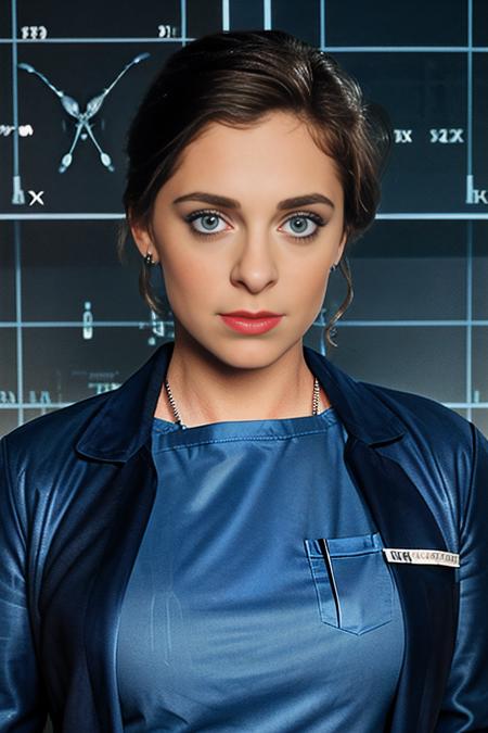 a professional photograph of beautiful (RB100m:1.1) woman,as a surgeon physician,wearing a (steel blue lab coat:1.2) over (indigo dress:1.2),with stethoscope around neck,name tag on lapel,holding an (x-ray chart:1.4),standing in a hospital surgery suite,wearing gloves,surrounded by a (examination table and medical equipment:1.2),long hair,jewelry,lipstick,makeup and eyeshadow,(face focus),cinematic movie still,dramatic pose,sharp focus,detailed eyes,(highly detailed),(HDR),(8k wallpaper),intricately detailed,highres,absurdres,hyper realistic,8K UHD DSLR,Fujifilm XT3,taken with (Canon EOS 1Ds camera),35mm film,extremely intricate,dramatic,(looking at viewer),4k textures,elegant,(cinematic look),hyperdetailed,PA7_Portrait-MS,<lora:RB100m_05B-000004:0.9>,