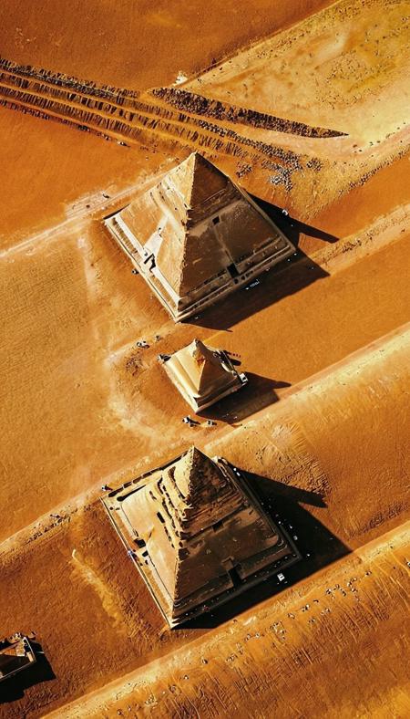 pyramids <lora:DD-above-v1:1> above