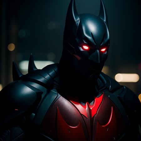 cinematic film still of  <lora:batman cyborg SD1.5:1.2>
batman cyborg a close up of a person wearing a suit, shallow depth of field, vignette, highly detailed, high budget, bokeh, cinemascope, moody, epic, gorgeous, film grain, grainy