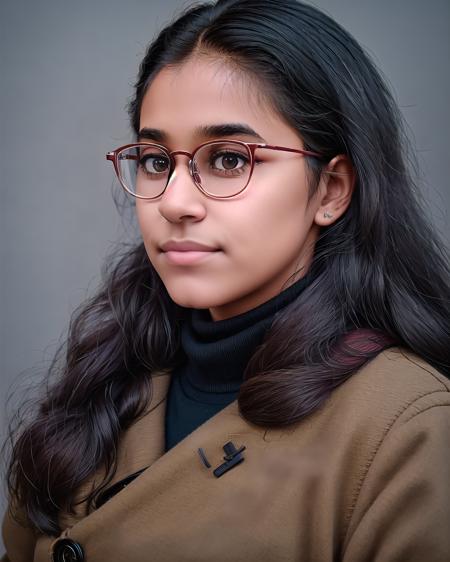 photo of [(Zainabtt:0.99) with (glasses, Big nose ,tilted eyes, Big face:1.4)]  <lora:zainabtt:1.25>, a woman, RAW, close portrait photo, long brown coat, turtleneck, long haircut, slim body, (high detailed skin:1.2), 8k uhd, dslr, soft lighting, high quality, film grain, Fujifilm XT3 sharp focus, f 5.6, highres, thick thighs, upper body,