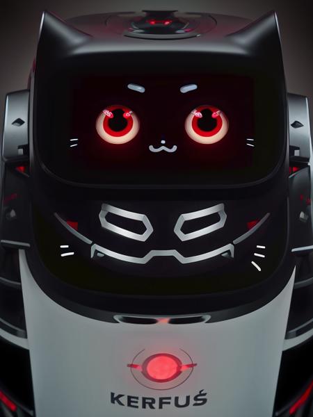 kerfusrobot angry evil robot with red eyes, high quality, high resolution, intricate detail, very sharp, professional photography <lora:hjkerfusrobot_v11:0.75>