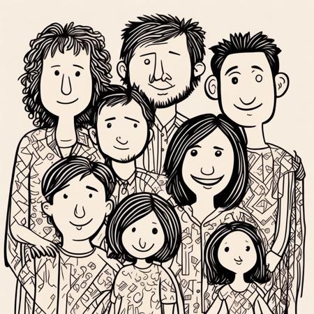 <lyco:Doodle_Sa_May :1.0>  family by doodle style