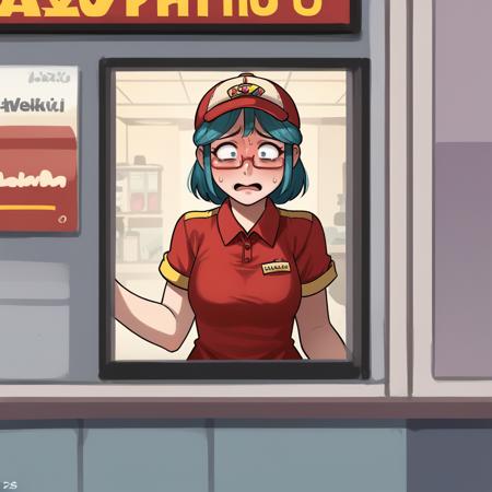 dr1v3thru  Employee uniform, headset, drivethru window