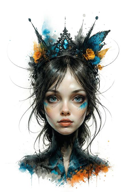mysterious silhouette princess woman, by Minjae Lee, Carne Griffiths, Emily Kell, Steve McCurry, Geoffroy Thoorens, Aaron Horkey, Jordan Grimmer, Greg Rutkowski, amazing depth, double exposure, surreal, geometric patterns, intricately detailed, bokeh,  perfect balanced, deep fine borders, artistic photorealism , smooth,  great masterwork by head of prompt engineering   <lora:add-detail-xl:2>  <lora:xl_shuimo:0.7> ink wash painting <lora:Cute_Drawing:0.55>  <lora:hyperkraximalism_v1-1:0.25>