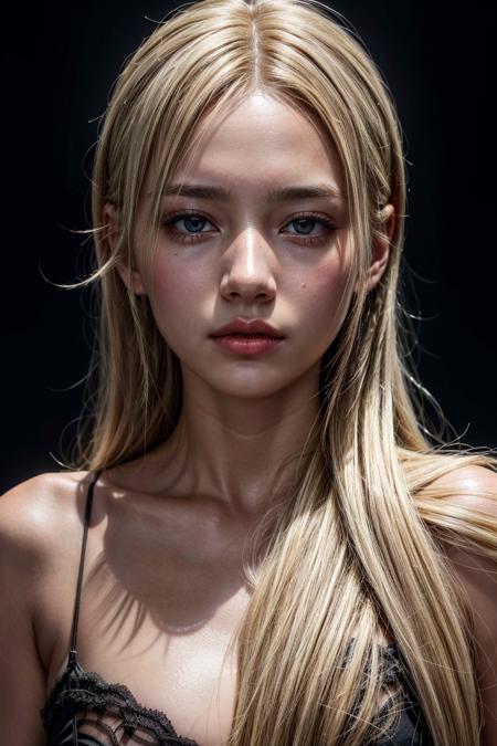 <lora:detailer:1> ,a young woman, blonde, dark theme, soothing tones, muted colors, high contrast, (natural skin texture, hyperrealism, soft light, sharp)