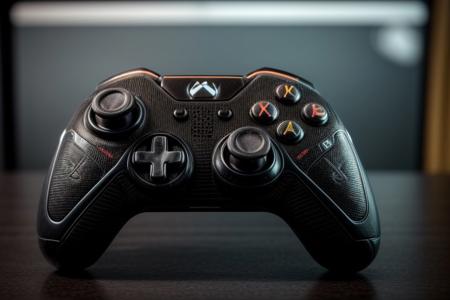 masterpiece, best quality, 8K, HDR, absurdres, intricate details, ciTron Legacy, photo of futuristic controller, controller, blurry background