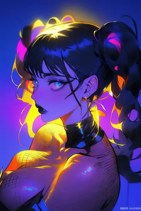 Yellow & Blue Glow Style