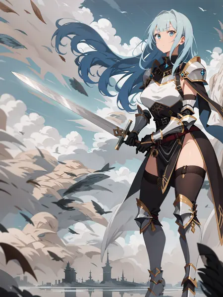 [OpenPose + Lineart] Holding a long sword / slashing with a long sword